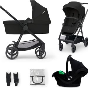 **Kinderkraft NEWLY 3 en 1 – Poussette avec Siège Auto MINK PRO I-Size – Noir**