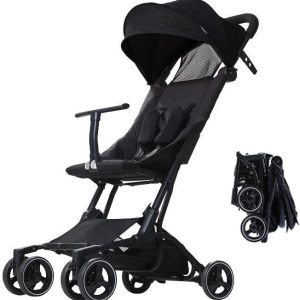 Poussette Canne BEBE2LUXE PIKO – Ultra Compacte & Légère (Noir)