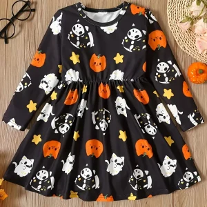 Robe noir imprimés Halloween