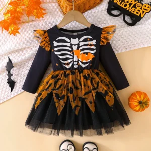 Robe squelette orange