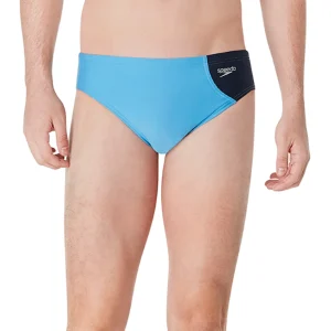 Brief de natation Asymetrical Colorblock One pour hommes - Bleu Azore