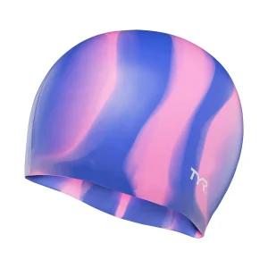 Bonnet de natation Tie Dye en silicone - Violet/Rose multi