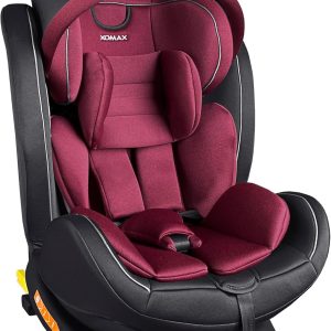 XOMAX XZ-16 Siège Auto i-Size 0/1/2/3 Bordeaux avec ISOFIX et Pivotant 360°