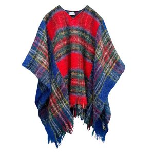 Poncho tartan mohair