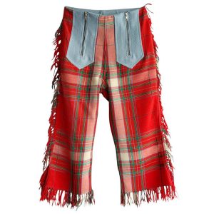 Bootcut court bleu ciel Tartan