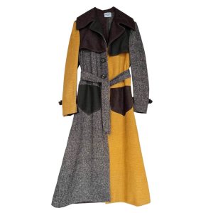 Manteau Western tricolore moutarde