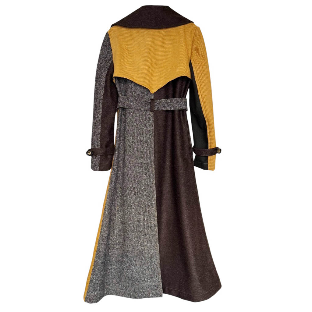 Manteau Western tricolore moutarde – Image 3