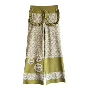 Butterfly Cotton kaki motifs