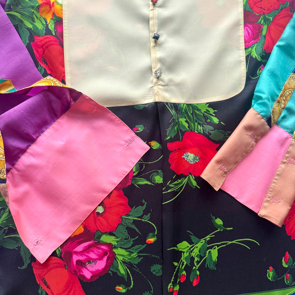 Chemise soie Plastron anémones – Image 7