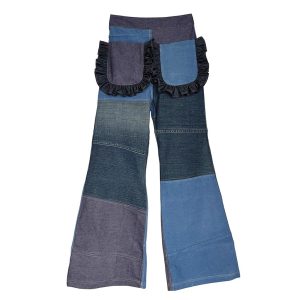 Flare Denim Patchwork Butterfly