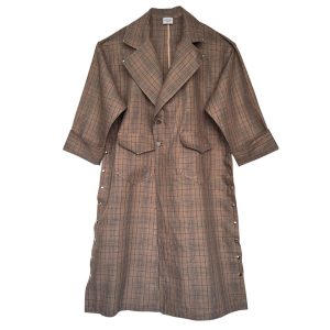 Manteau oversize lin marron glacé