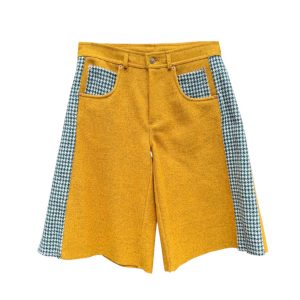 Baggy bicolore laine moutarde