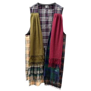 Manteau écharpes Burberrys upcycling N3