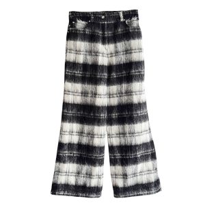 6 Poches flare Vegas Mohair noir et blanc