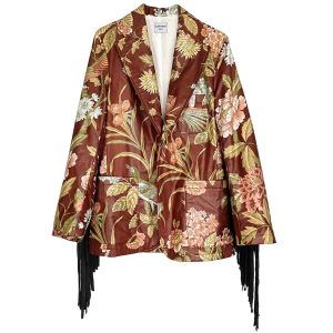 Blazer matelassé oiseaux et franges