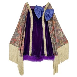 Mini robe violette velours papillons