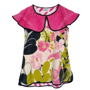 Mini robe trapèze éponge feuillage