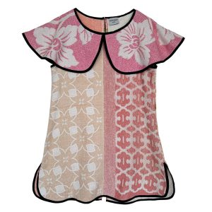 Mini robe trapèze éponge poudrée