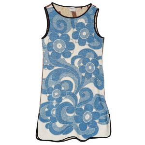 Robe trapèze éponge bleu brun