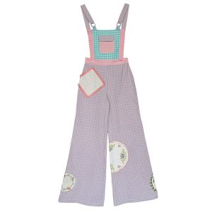 Salopette vichy lavande pastel