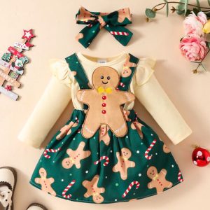 Tenue De Noël Bébé Pain d’Épice Pour Fille