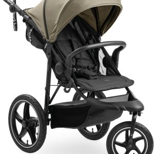 Hauck Runner 3 – Poussette Tout Terrain Ultra Légère avec Frein à Main et Canopy UPF 50+ (Olive)