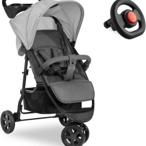 Poussette Hauck Citi Neo 3 – Compacte 3 Roues, Inclinaison, Accessoires Inclus (Gris)