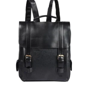 Sac à langer vintage cuir vegan (noir)