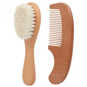 Brosse et Peigne en Bois Bébé