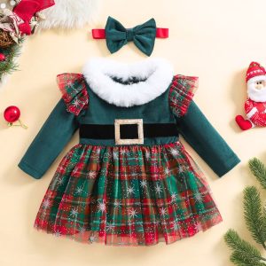 Tenue De Noël Fille Festive Avec Bandeau