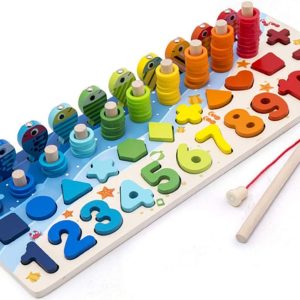Puzzle Éducatif Montessori en Bois – Jeu 5 en 1